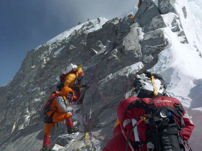 Mountaineers climbing Everest